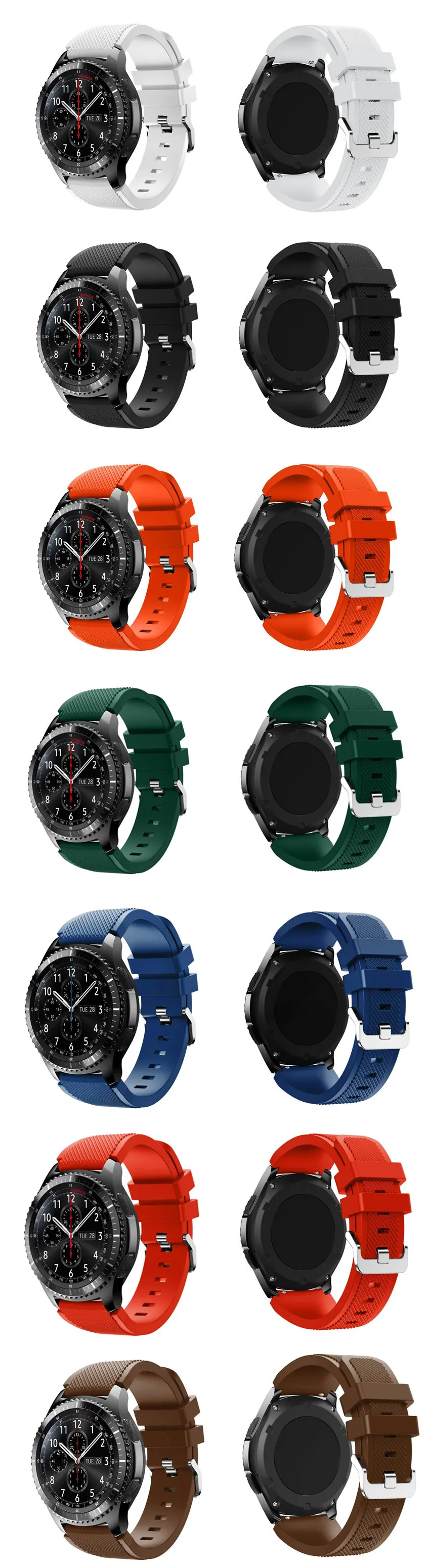20mm 22mm Band for Samsung Galaxy Watch 7/4/5 pro/6 classic/Gear s3 40 44mm silicone correa bracelet Huawei watch GT/2/3/4 strap