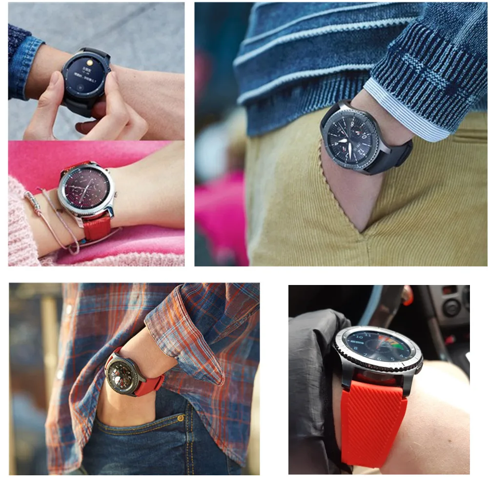 20mm 22mm Band for Samsung Galaxy Watch 7/4/5 pro/6 classic/Gear s3 40 44mm silicone correa bracelet Huawei watch GT/2/3/4 strap