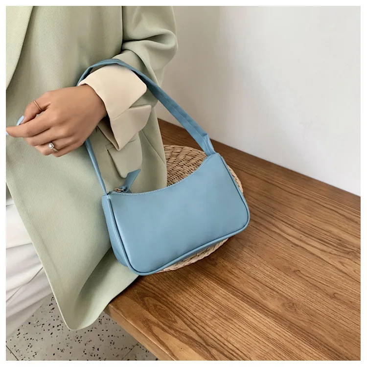 Fashion Handbag And Purses Simple Women Shoulder Underarm Bags Casual Ladies Pure Color Small Handbags Elegant PU Leather Bags