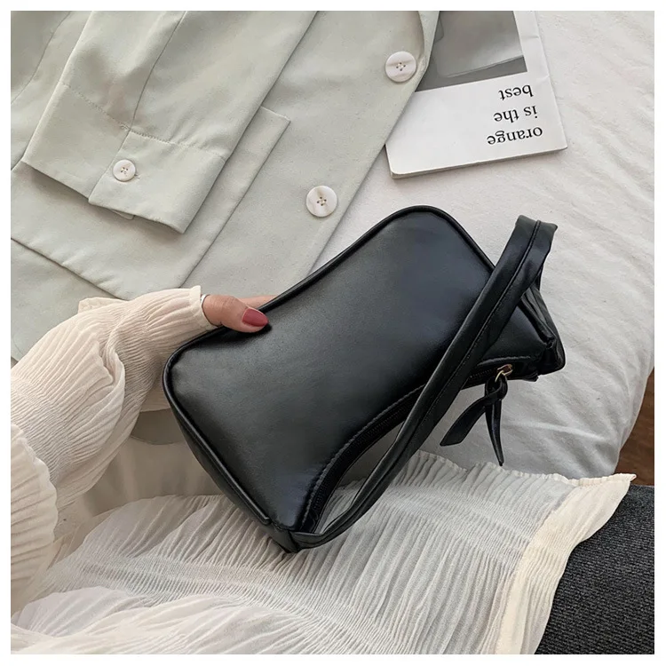 Fashion Handbag And Purses Simple Women Shoulder Underarm Bags Casual Ladies Pure Color Small Handbags Elegant PU Leather Bags