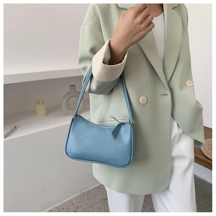 Fashion Handbag And Purses Simple Women Shoulder Underarm Bags Casual Ladies Pure Color Small Handbags Elegant PU Leather Bags