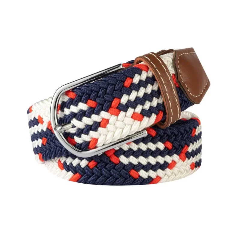 Women Casual Knitted Elastic Belt Pin Buckle Webbing Strap Woven Canvas Braided Stretch  - Belts for Men