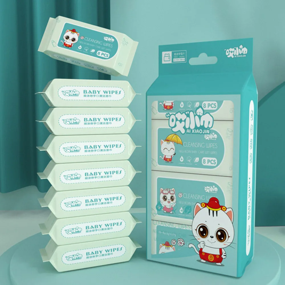 Soft Baby Wet Wipes Hand Mouth Cleaning Disposable Freshing Cleaning Wipes Large Pack High Quality Mini Portable Wipes Babies