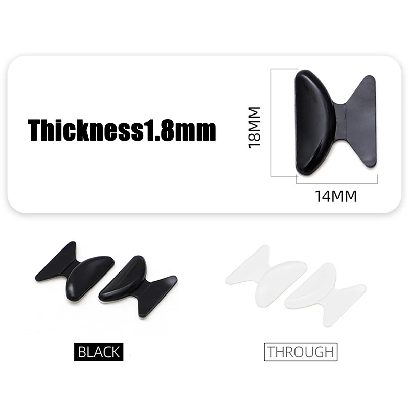 5 Pairs Useful Soft Silicone Nose Pad For Glasses Non-slip Eyeglasses Sunglass Black White Nose Pad