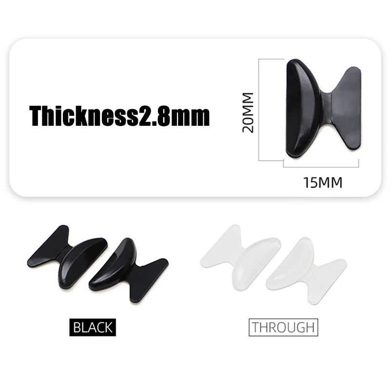 5 Pairs Useful Soft Silicone Nose Pad For Glasses Non-slip Eyeglasses Sunglass Black White Nose Pad