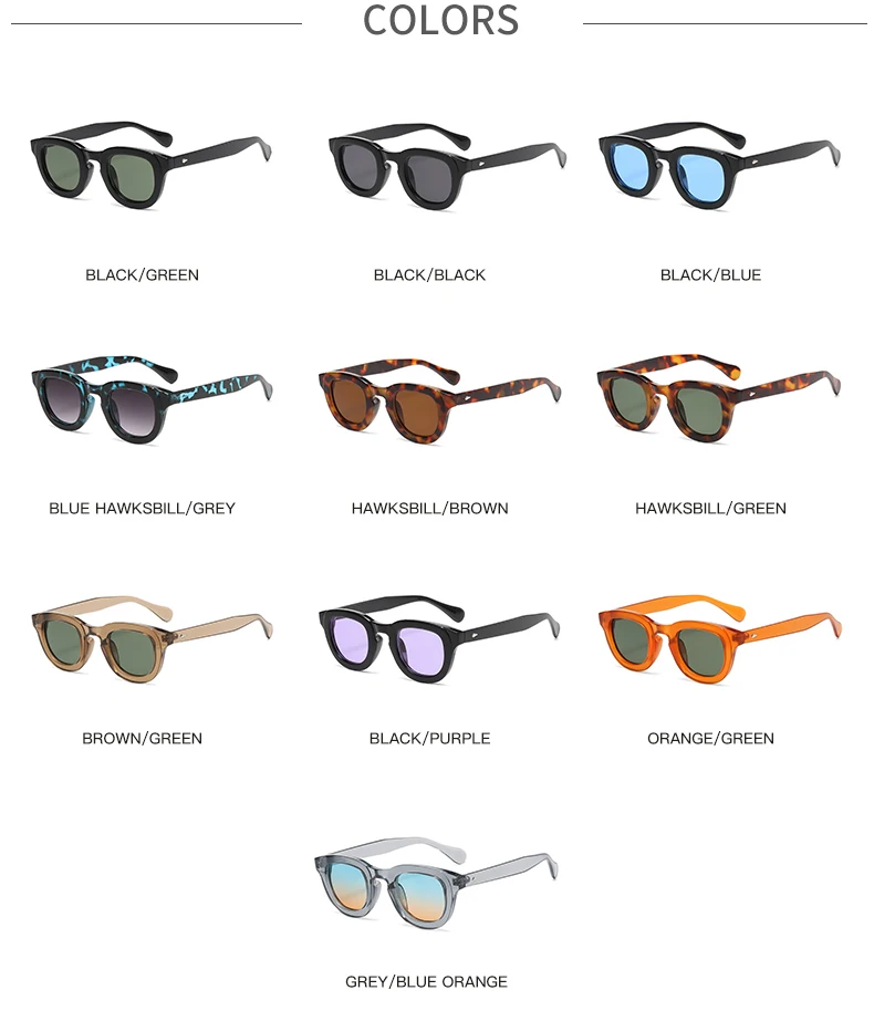 2024 New Sunglasses Female Oval Frame Thick Frame Small Face Personality Retro Sun Glasses Multi color Fashion Glasses