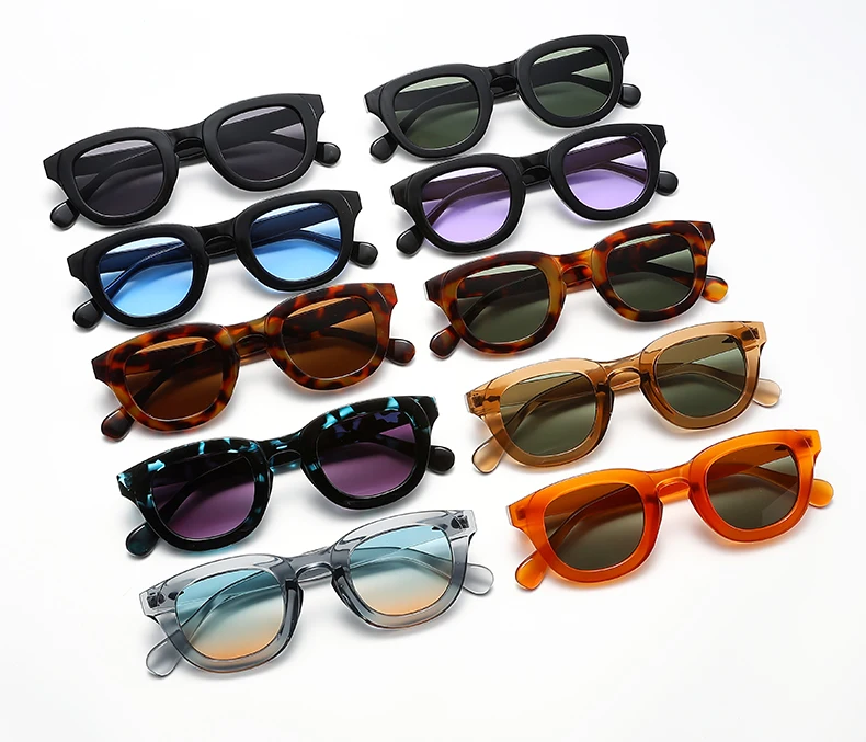 2024 New Sunglasses Female Oval Frame Thick Frame Small Face Personality Retro Sun Glasses Multi color Fashion Glasses