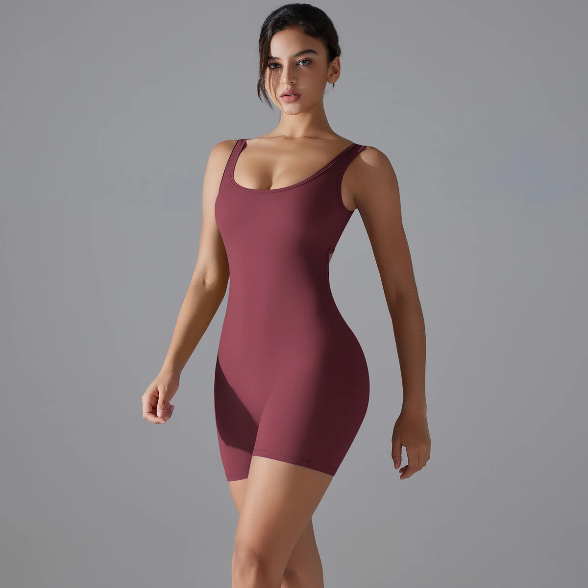 New V Back Scrunch Sports Jumpsuit Women Gym Rompers Sleeveless Sportswear Bodysuits Women Casual One-Piece Suit Yoga Clothing