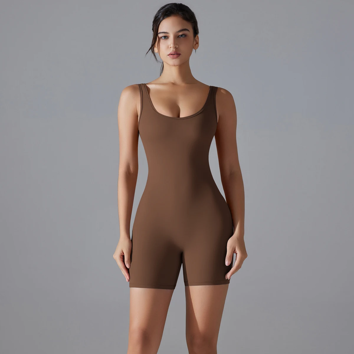 New V Back Scrunch Sports Jumpsuit Women Gym Rompers Sleeveless Sportswear Bodysuits Women Casual One-Piece Suit Yoga Clothing