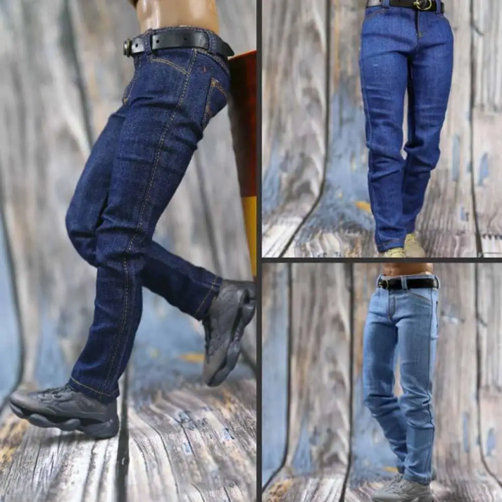 1/6 Scale Jeans 12" Scale Pants Doll Pants Man Doll Clothes