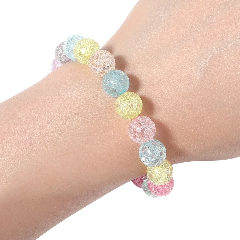 50-100pcs/Lot 6 8 10 12mm Round Crackle Beads Loose Spacer Acrylic Beads For Jewelry Making Charm Beads DIY Bracelet Necklace
