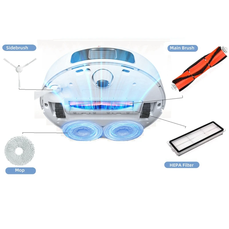 For XIAOMI Mijia Omni 1S B101CN B116 X10+ Accesories Dreame L10s Ultra / S10 Pro Main Side Brush Hepa Filter Mop Dust Bag Parts