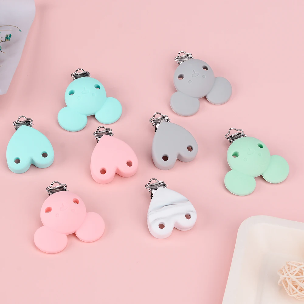 Lofca Silicone Clip 5 PCS Baby Pacifiers for DIY Pacifier Chain Nursing Teething Baby Gifts Food Grade Free BPA Baby