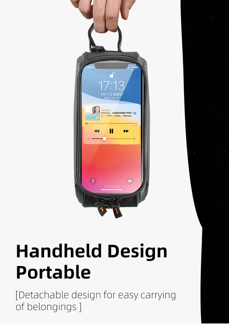 WEST BIKING Bicycle Bag 7.0 Inch Phone Bag Waterproof Front Frame Cycling Bag Sensitive Touch Screen MTB Road Bike Bag