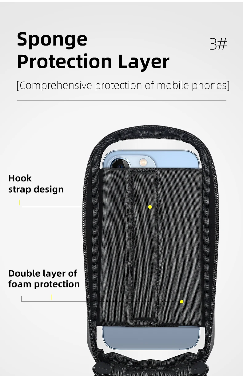 WEST BIKING Bicycle Bag 7.0 Inch Phone Bag Waterproof Front Frame Cycling Bag Sensitive Touch Screen MTB Road Bike Bag