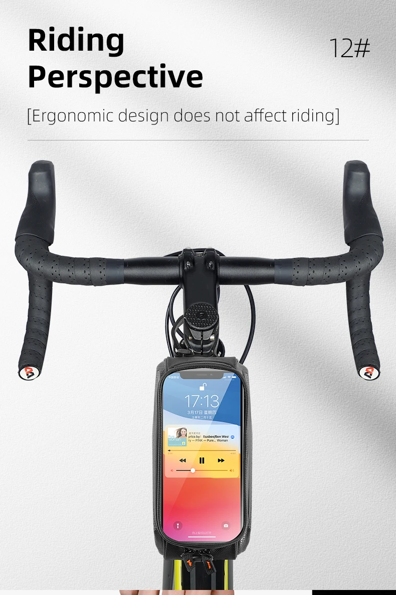 WEST BIKING Bicycle Bag 7.0 Inch Phone Bag Waterproof Front Frame Cycling Bag Sensitive Touch Screen MTB Road Bike Bag
