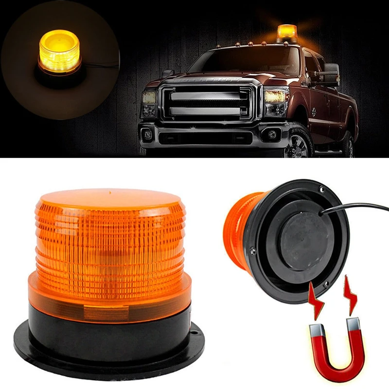 Car Strobe Light Emergency Car Rotating Traffice Indication Car Flash Beacon Light LED Orange Blue Red Flash Car Warning Light