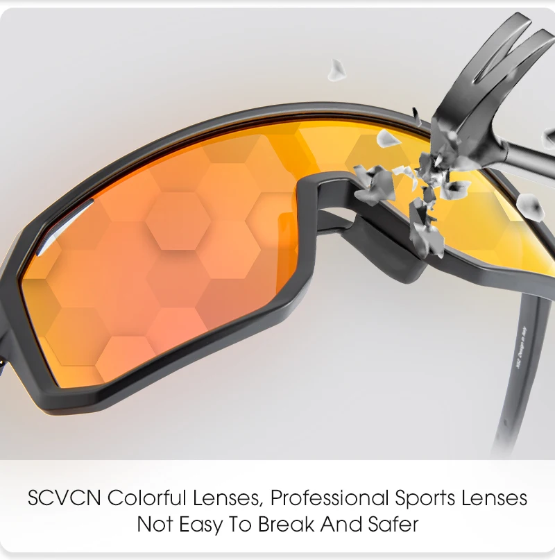 SCVCN Cycling Glasses Bike Mountain Bicycle Hiking Camping Golf UV400 Sunglasses Sport Protection Glasses for Men Women Baseball