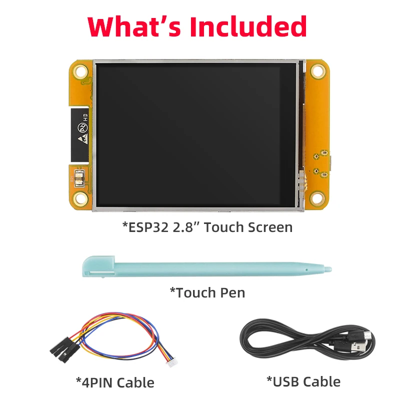 ESP32 MCU 2.8 Inch Smart Display for Arduino LVGL WIFI Bluetooth Touch WROOM 240*320 Screen LCD TFT Module with Free Tutorials