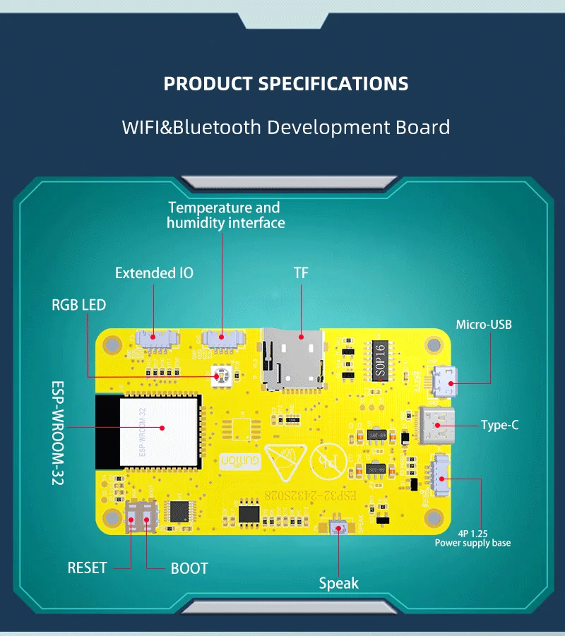 ESP32 MCU 2.8 Inch Smart Display for Arduino LVGL WIFI Bluetooth Touch WROOM 240*320 Screen LCD TFT Module with Free Tutorials