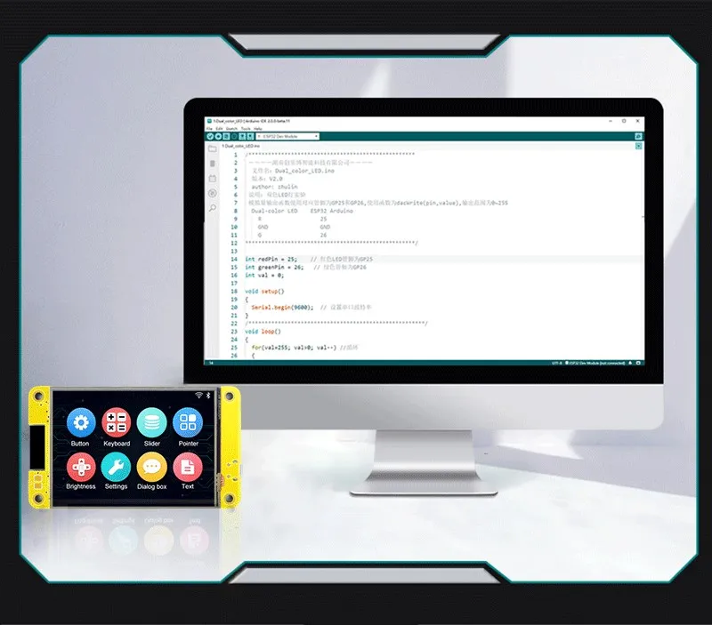 ESP32 MCU 2.8 Inch Smart Display for Arduino LVGL WIFI Bluetooth Touch WROOM 240*320 Screen LCD TFT Module with Free Tutorials