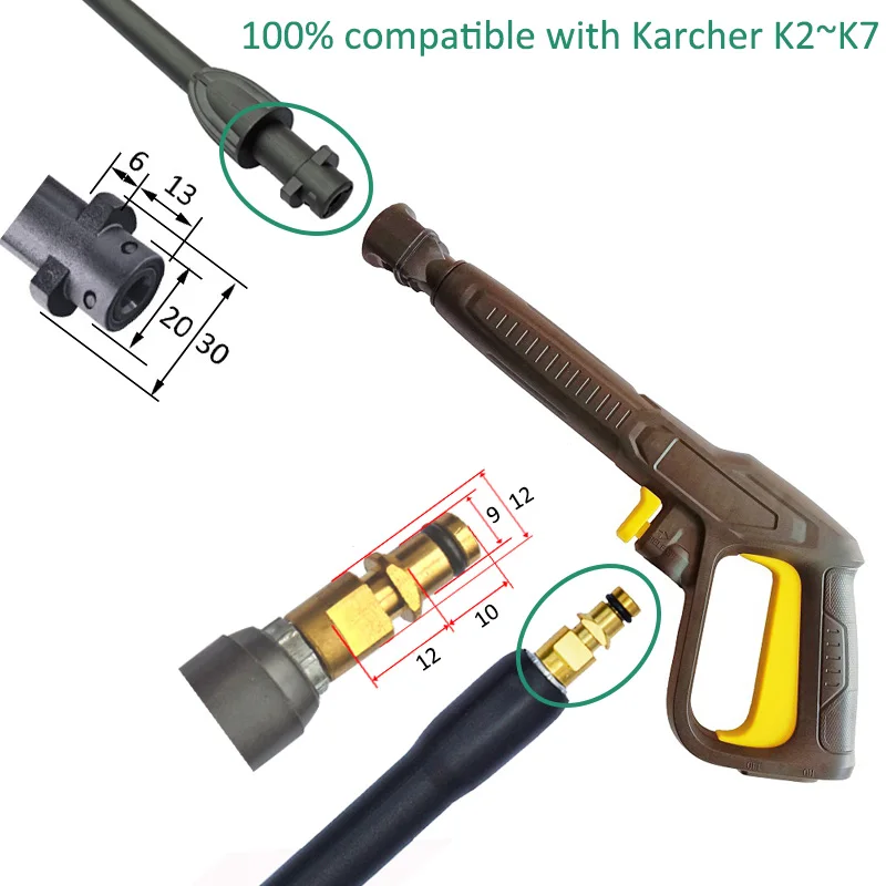 High Pressure Washer Gun Spray Gun with Jet Lance Turbo Lance Pistol for Karcher K-series Pressure Washer