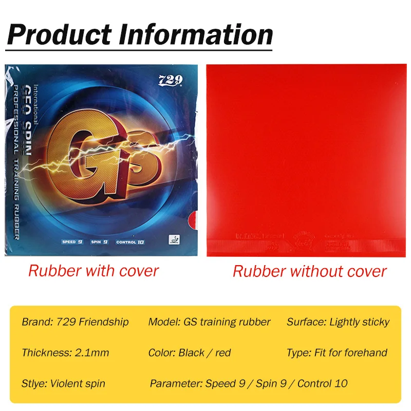 729 Friendship GS Training Table Tennis Rubber RITC Geo Spin Ping Pong Rubber Soft and Good Control