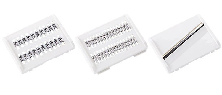LMETJMA Mandoline Slicer Stainless Steel Vegetable Slicer with 3 Blades Julienne Slicer Cutter for Potato Carrot KC0083