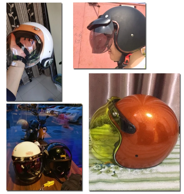 helmet bubble visor top quality open face motorcycle helmet visor 12 color available vintage helmet windshield shield