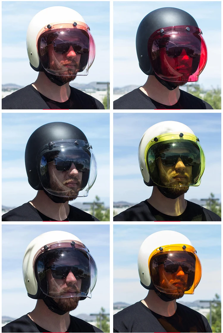 helmet bubble visor top quality open face motorcycle helmet visor 12 color available vintage helmet windshield shield