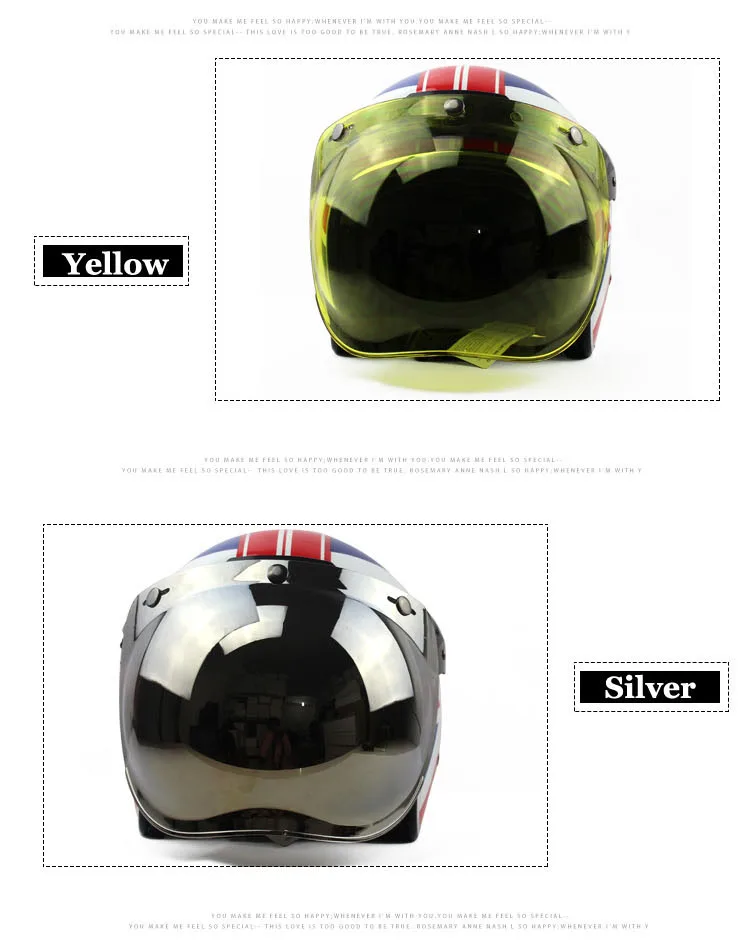 helmet bubble visor top quality open face motorcycle helmet visor 12 color available vintage helmet windshield shield