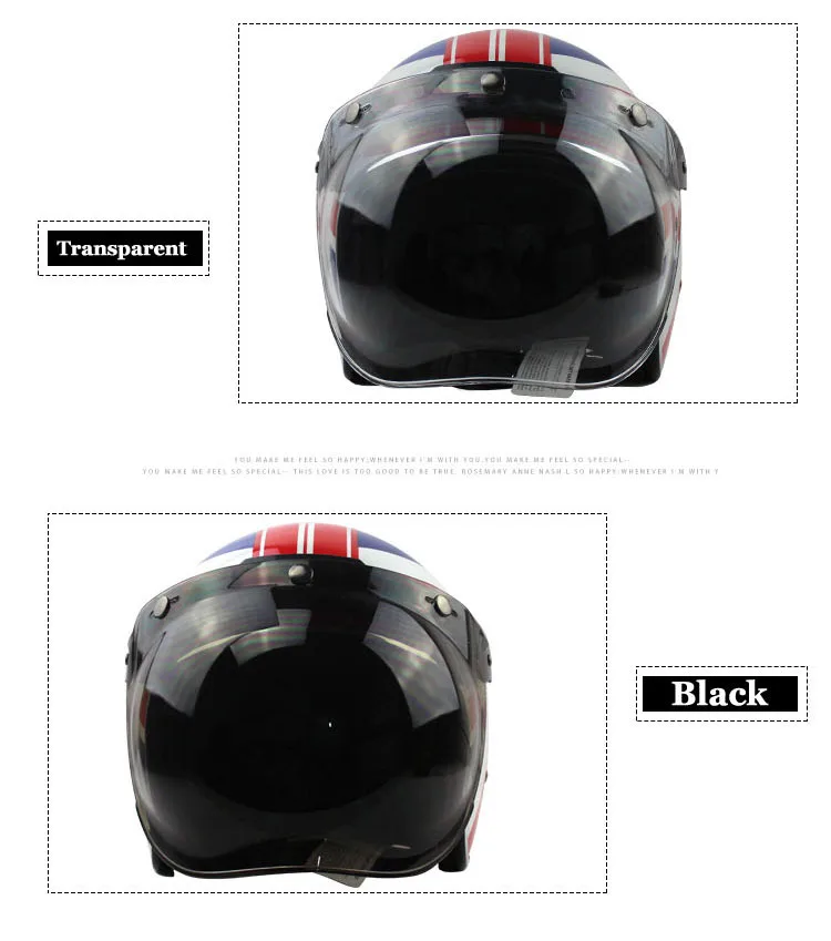 helmet bubble visor top quality open face motorcycle helmet visor 12 color available vintage helmet windshield shield