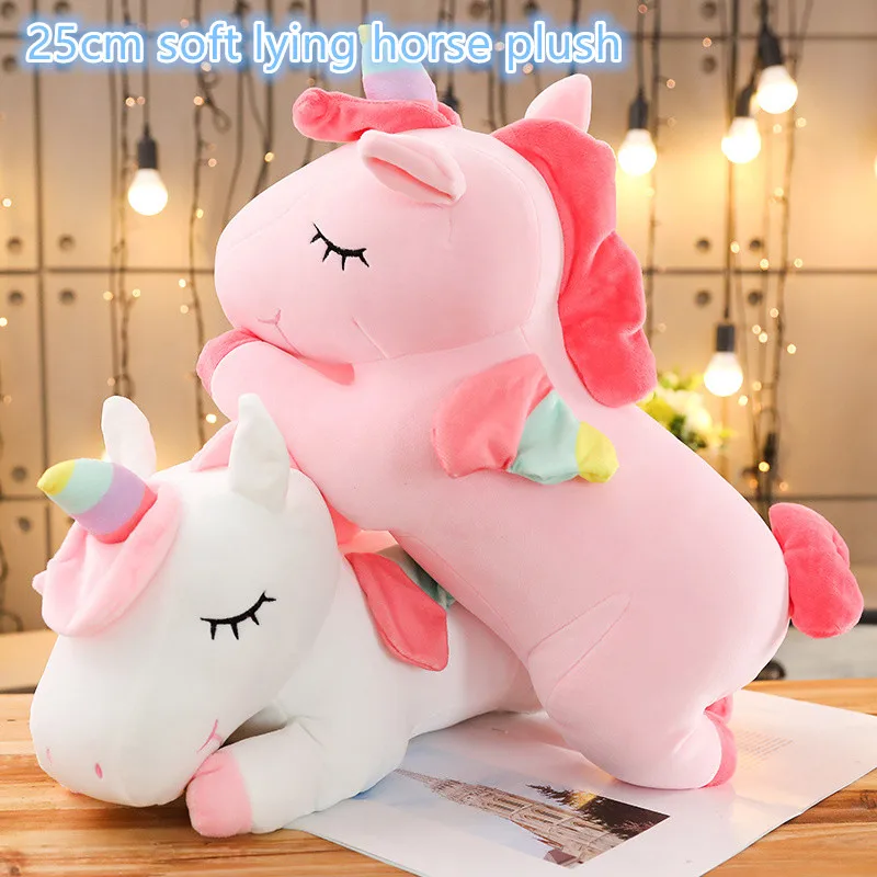 Kawaii Horse Plush 25/50cm Soft Stuffed Huggable Dolls Animal Acompany Toys Children Girl Birthday Gifts