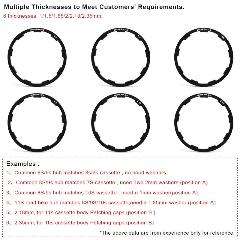 3 Pcs Bicycle Hub Washer 1/1.5/1.85/2/2.18/2.35mm Gasket For 7 8 9 10 11 Speed MTB Mountain Road Bike Cassette Flywheel Spacer