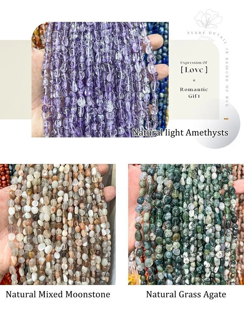 6-8mm Irregular Natural Amethyst Citrine Irregular Nugget Stone Loose Spacer Bead For Jewelry Making Diy Bracelet Accessory