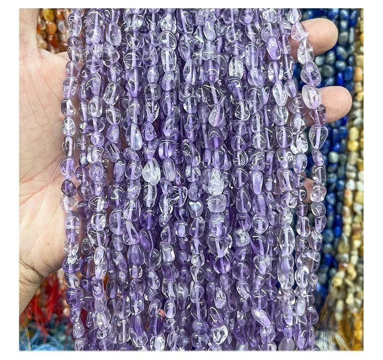 6-8mm Irregular Natural Amethyst Citrine Irregular Nugget Stone Loose Spacer Bead For Jewelry Making Diy Bracelet Accessory