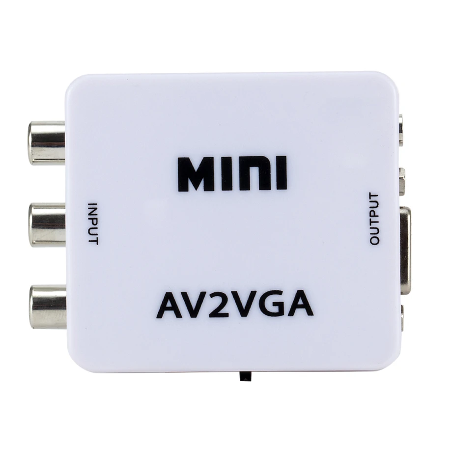1080P Mini Video Convertor RCA AV to VGA Video Converter Conversor with 3.5mm Audio AV2VGA / CVBS + Audio to PC HDTV