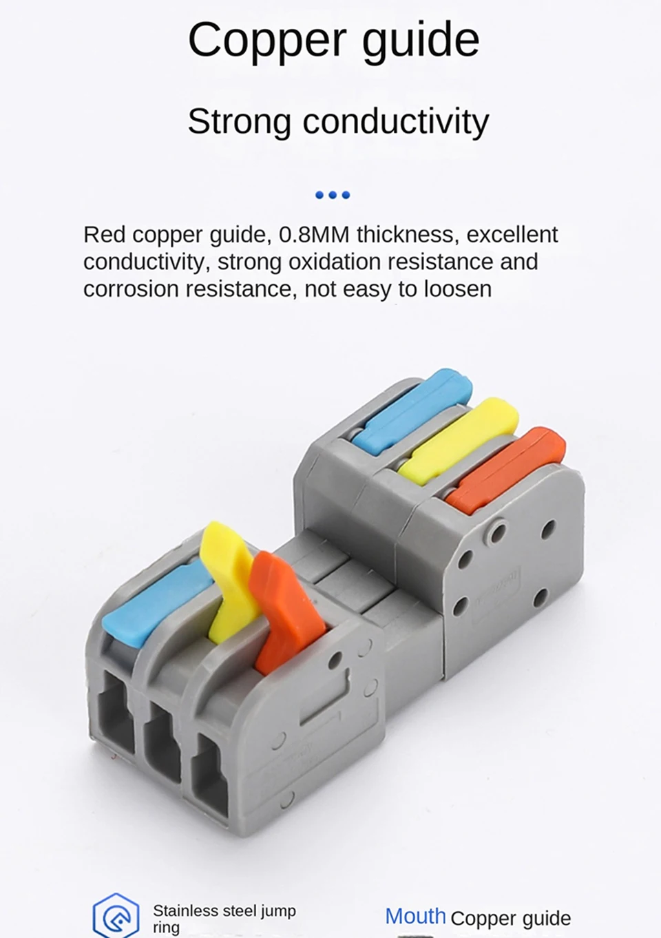 10PCS Docking Mini Quick Wire Connector Universal Compact Electrical Wiring Connectors Push-in Butt Conductor Terminal Block