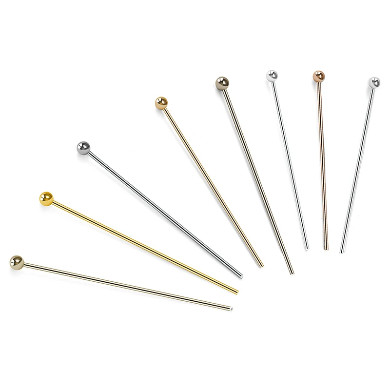 200pcs/lot 20 25mm Copper Ball Head Pins Handmade For DIY Jewelry Making Findings Supplies Accessories 7 Colors
