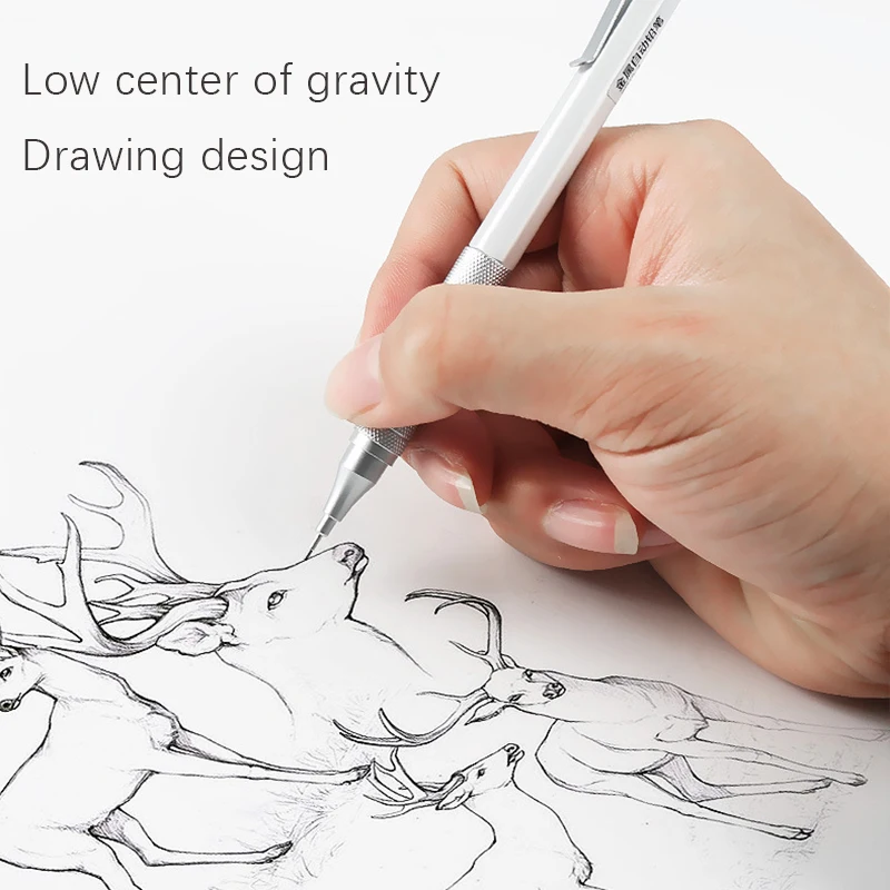 High Quality Metal Mechanical Pencils Set with Lead Refills Drafting Automatic Pencil 0.3, 0.5, 0.7, 2.0mm for Art Supply