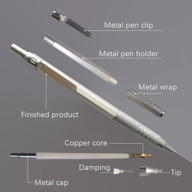 High Quality Metal Mechanical Pencils Set with Lead Refills Drafting Automatic Pencil 0.3, 0.5, 0.7, 2.0mm for Art Supply