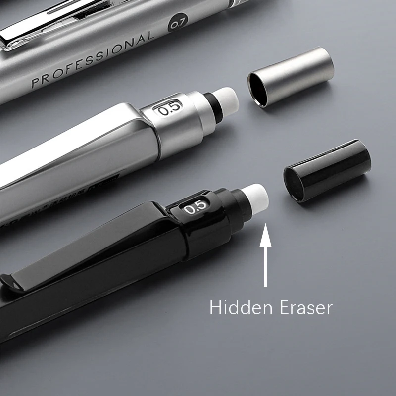 High Quality Metal Mechanical Pencils Set with Lead Refills Drafting Automatic Pencil 0.3, 0.5, 0.7, 2.0mm for Art Supply