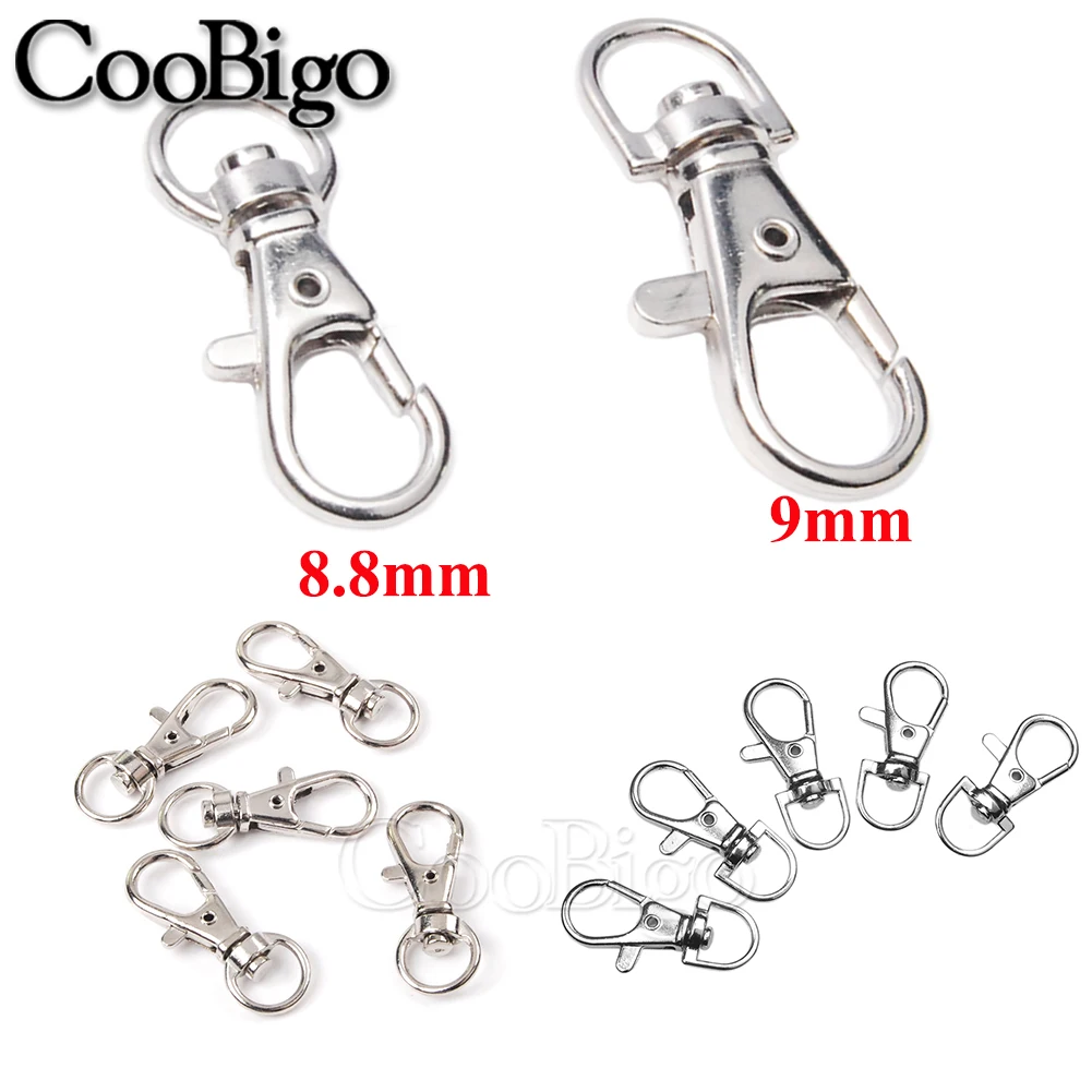 10pcs Swivel Key Holder Keyring Keychain Keyfob Lobster Clasp Carabiner Clips Snap Hook Buckle Bag Strap Jewelry DIY Craft Metal