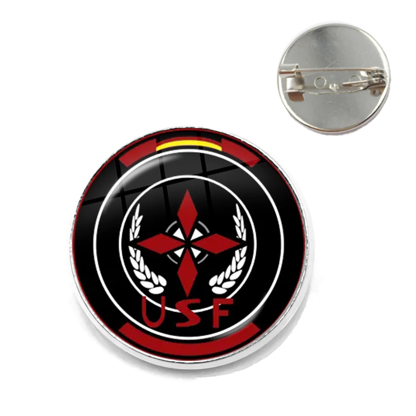 Classic Fashion Umbrella Security Theme Glass Cabochon Metal Brooch Badge For Bag Clothes Decoration Pins Jewelry Accessories