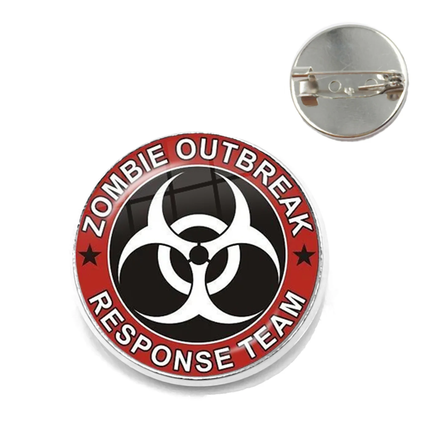 Classic Fashion Umbrella Security Theme Glass Cabochon Metal Brooch Badge For Bag Clothes Decoration Pins Jewelry Accessories