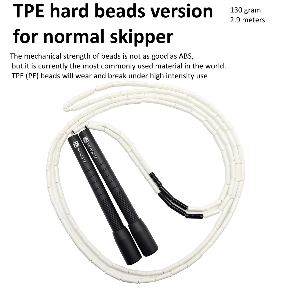 NEVERTOOLATE X ROPE 7mm hard beads jump skipping rope beaded skip rope Professional competition usage 2.9 meter long handle