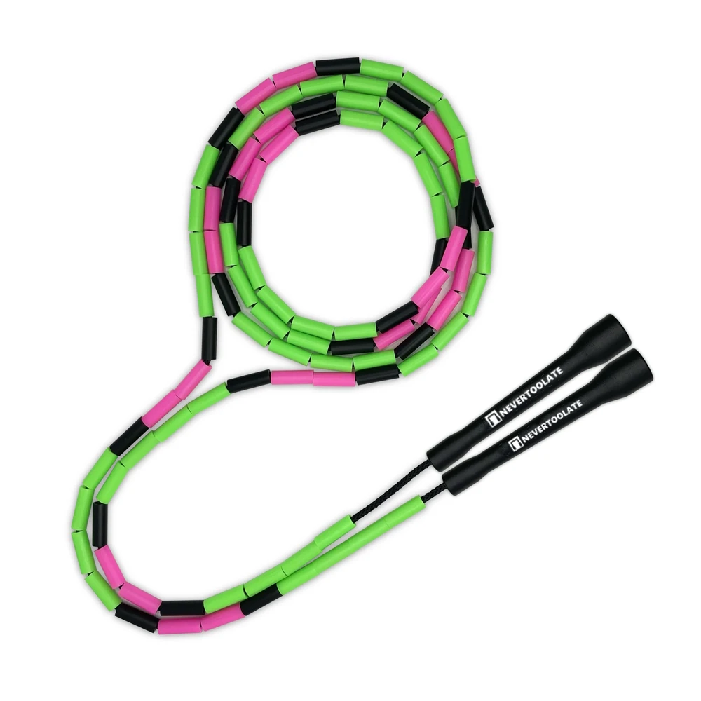 NEVERTOOLATE X ROPE 7mm hard beads jump skipping rope beaded skip rope Professional competition usage 2.9 meter long handle