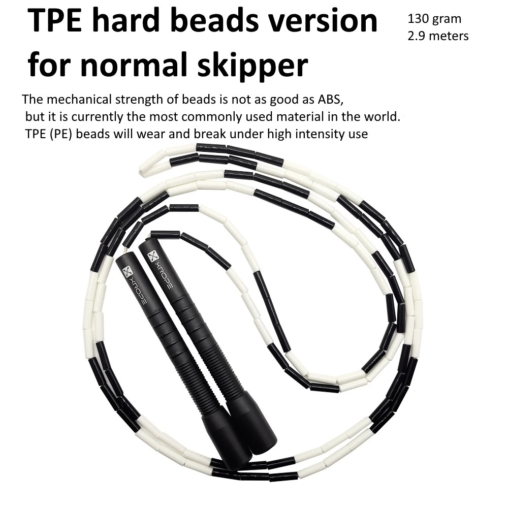 NEVERTOOLATE X ROPE 7mm hard beads jump skipping rope beaded skip rope Professional competition usage 2.9 meter long handle