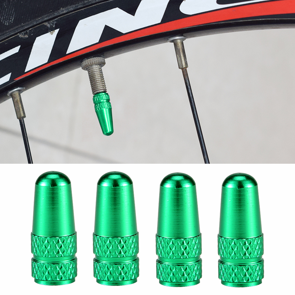 4Pcs/Set Rainbow Color Bicycle Tire Valve Cap Aluminum Caps for Valves French Valve Cap Presta Bike Tyre Hat MTB Accessories New