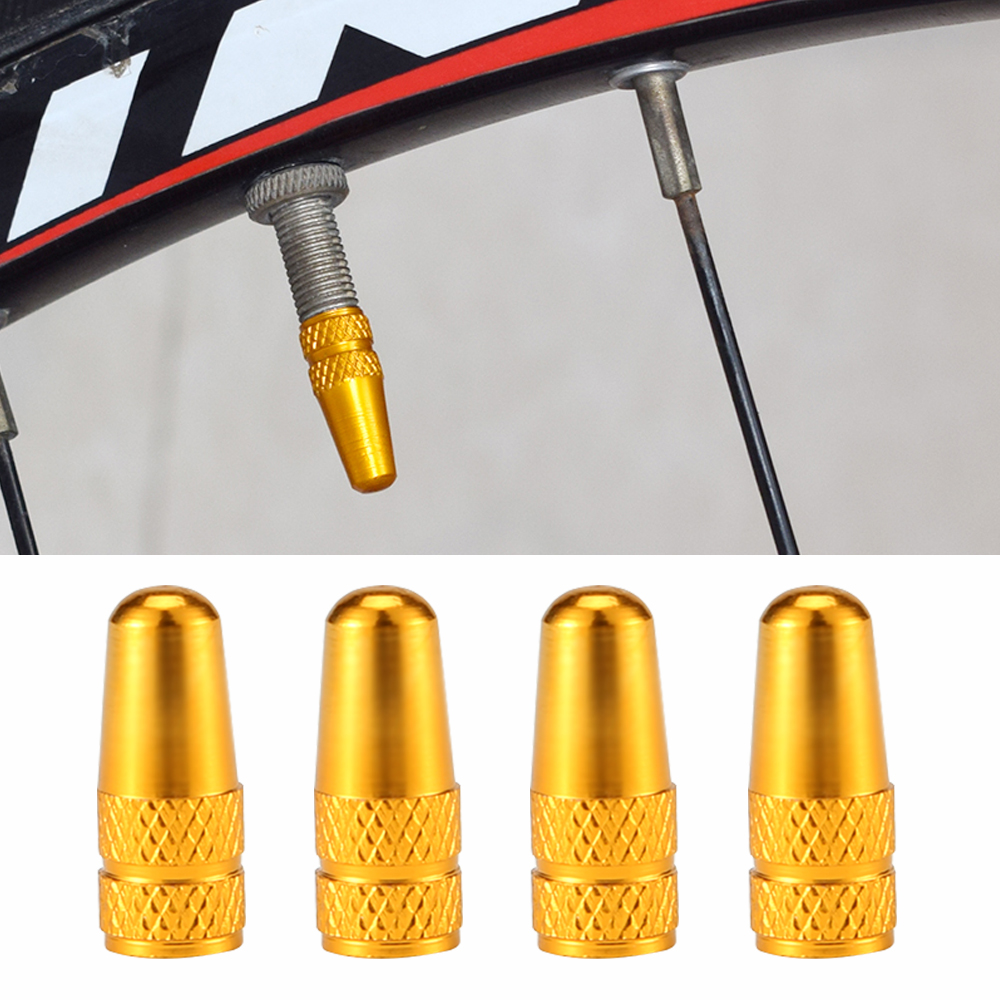 4Pcs/Set Rainbow Color Bicycle Tire Valve Cap Aluminum Caps for Valves French Valve Cap Presta Bike Tyre Hat MTB Accessories New
